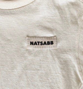 Kids Oversized Tee - Natural with Blue Stitch Logo