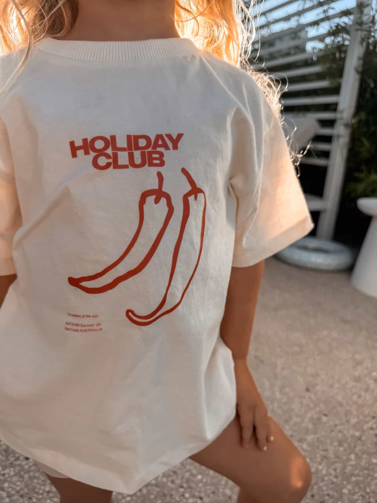 Kids Oversized Tee -  Holiday Club Chilli
