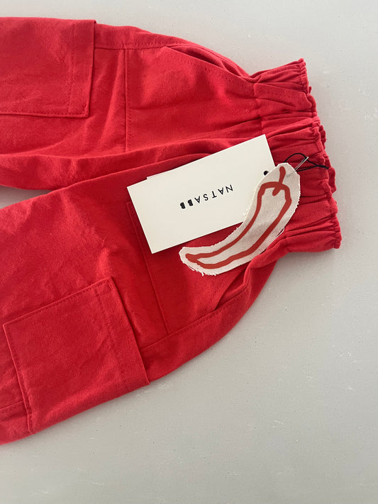 Kids Cargo Pants - Picante Red