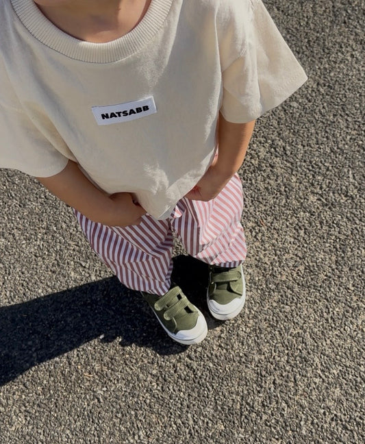 Kids Barrel Leg Pants - Brown Stripe
