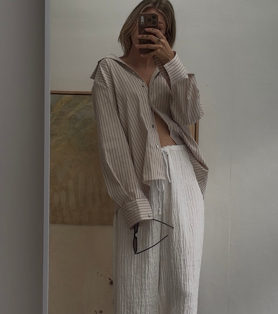 Full Length Elasticated Pants -  Cloud White