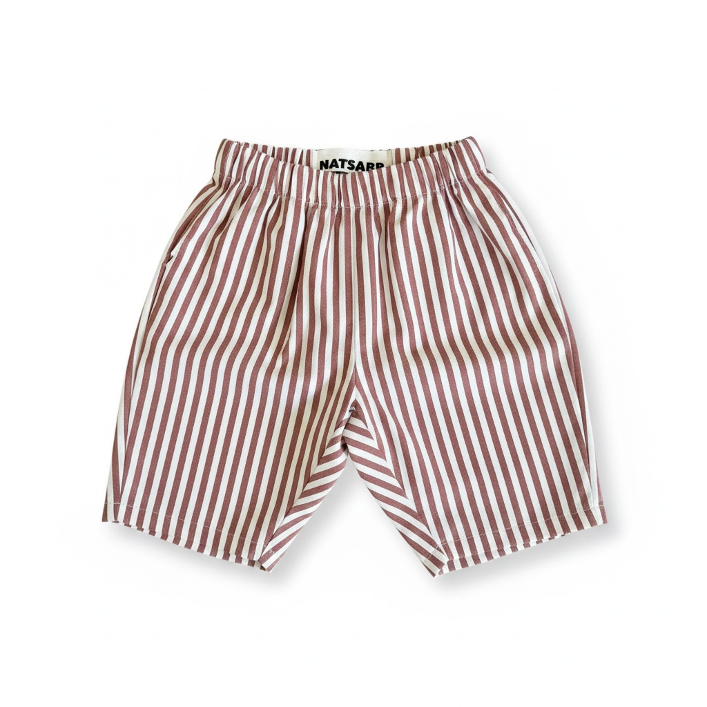 Kids Barrel Leg Pants - Brown Stripe