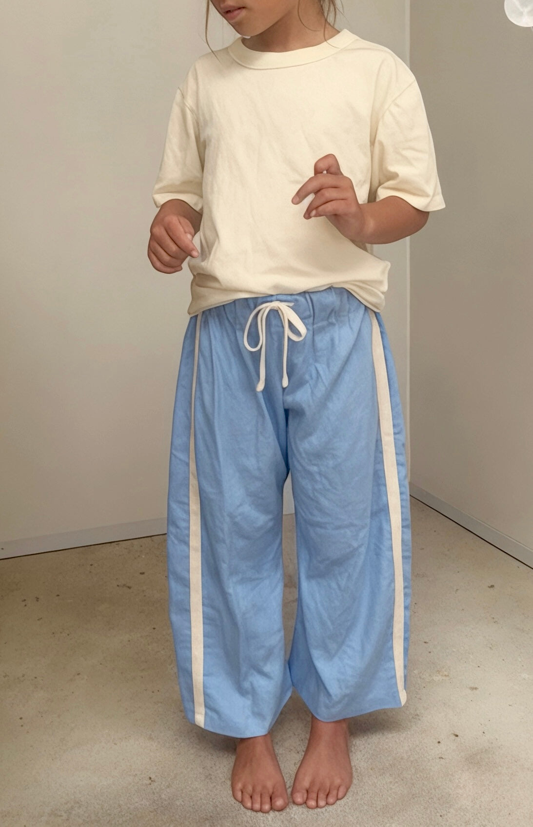 Kids Long Pants -  Coast Blue/Cream Stripe