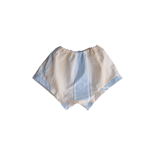 KIDS SIGNATURE SHORTIES - BEIGE/BLUE STRIPE